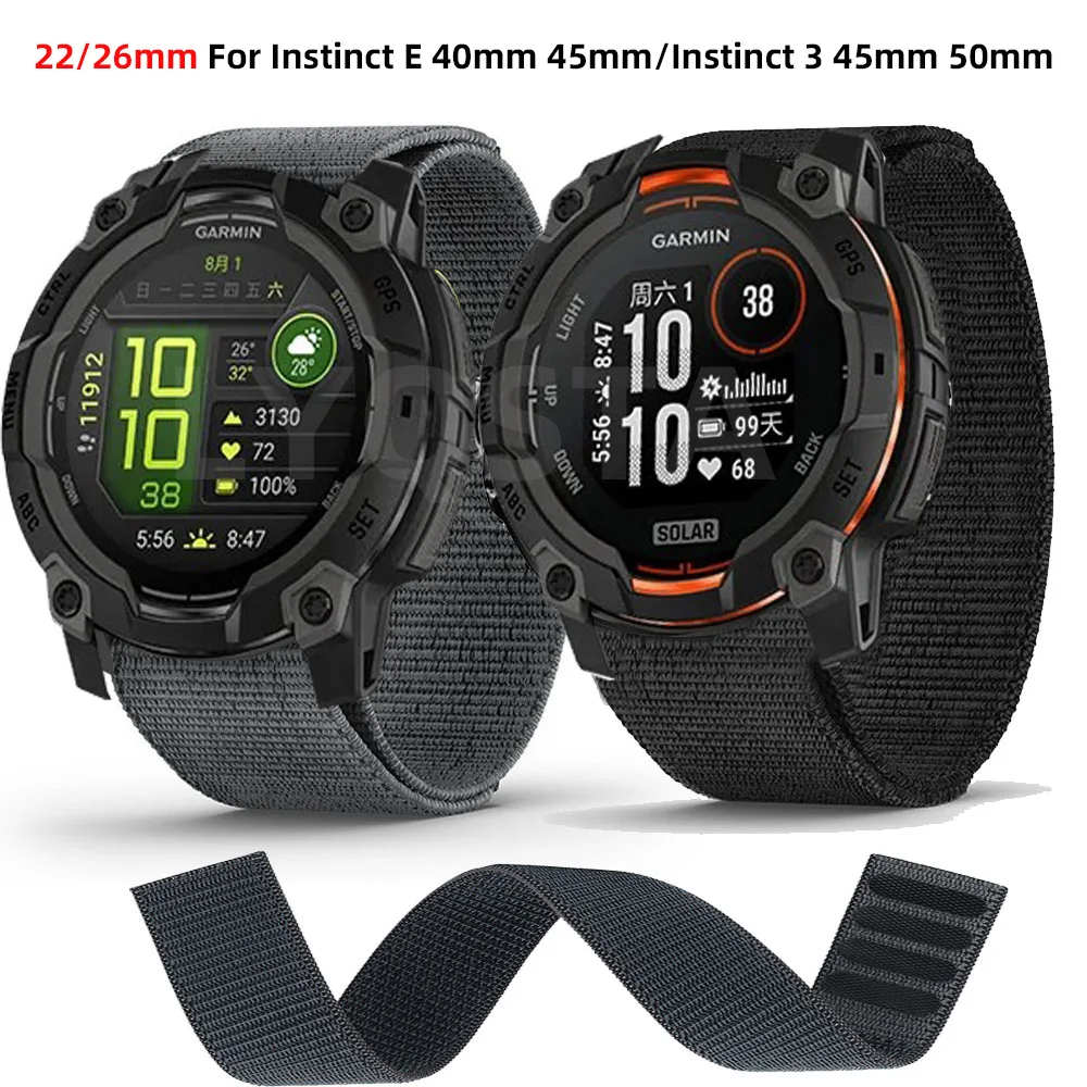 Durable Nylon Hook and Loop Strap Watchband