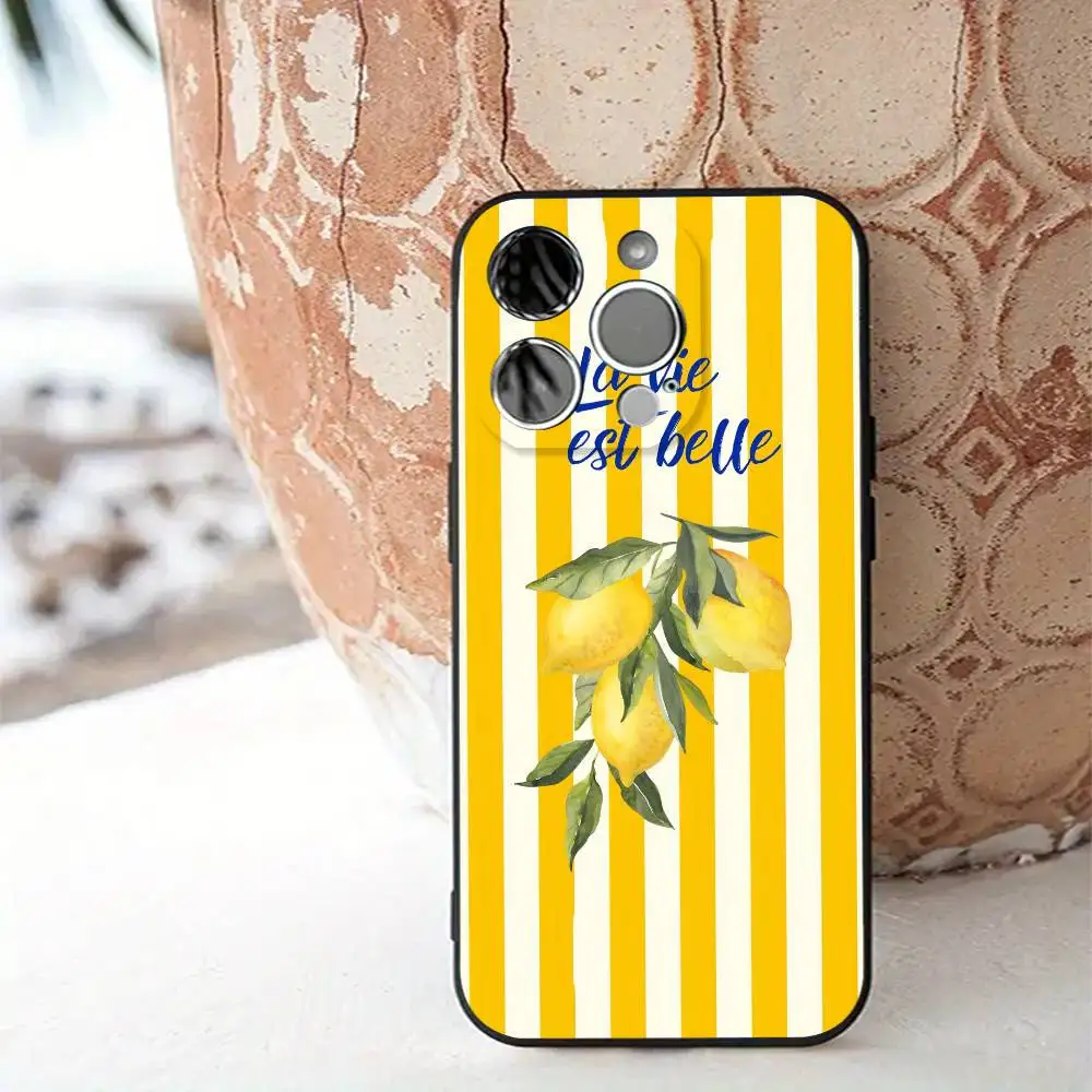 Summer Fruit Lemon Shockproof Silicone Phone Case Cover