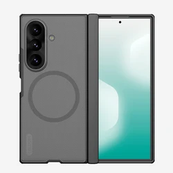Wide Nillkin Super Frosted Shield Magnetic Case - Hinge Protective Cover for Galaxy Z Fold 8 Ultra (Clear Black)