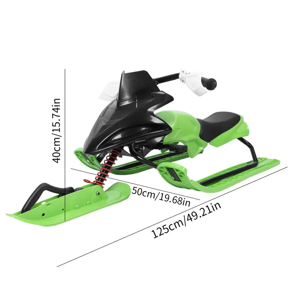 Snow Racer Sled with Sensitive Brake And 3 Gear Adjustable Cushion, 198lbs Carbon Steel Frame Skateboard, Winter Outdoor Activit