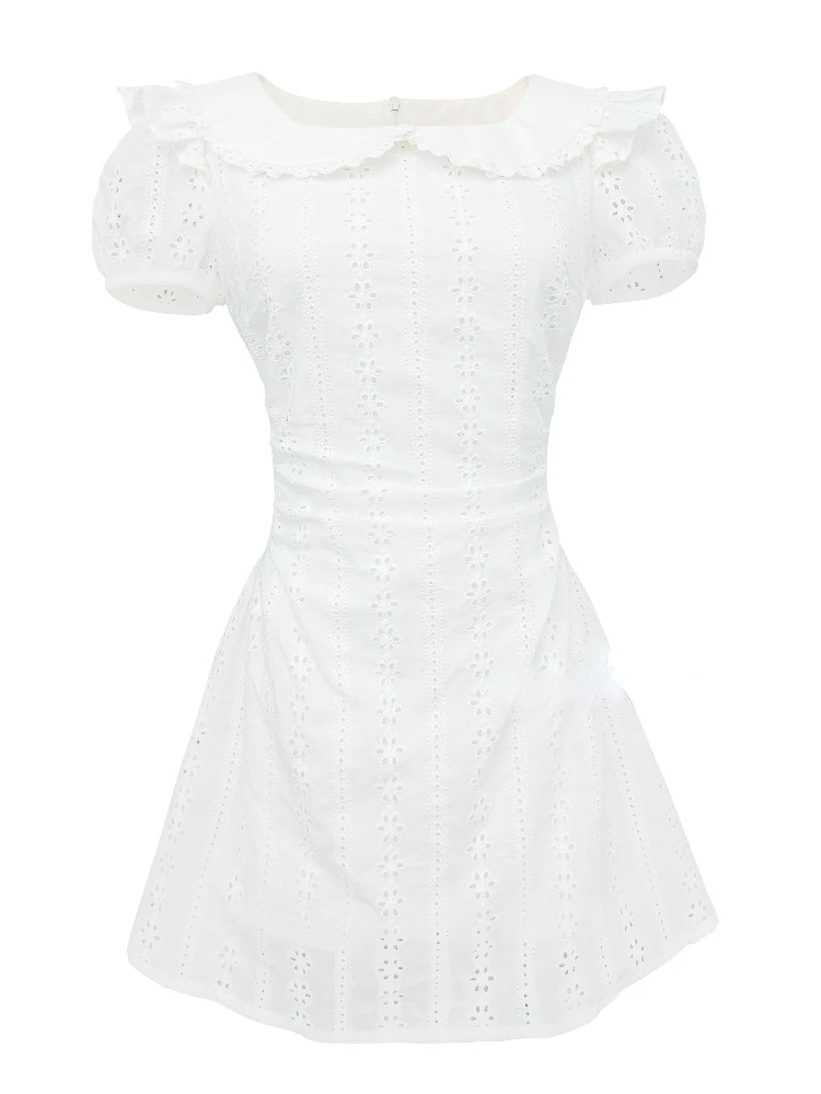 ★SHAKIRI★SOFTY DOT PIQUE DRESS (WHITE)★正規品/韓国送料込 2024 Spring Elegant Chiffon Fairy Dress Women White Floral