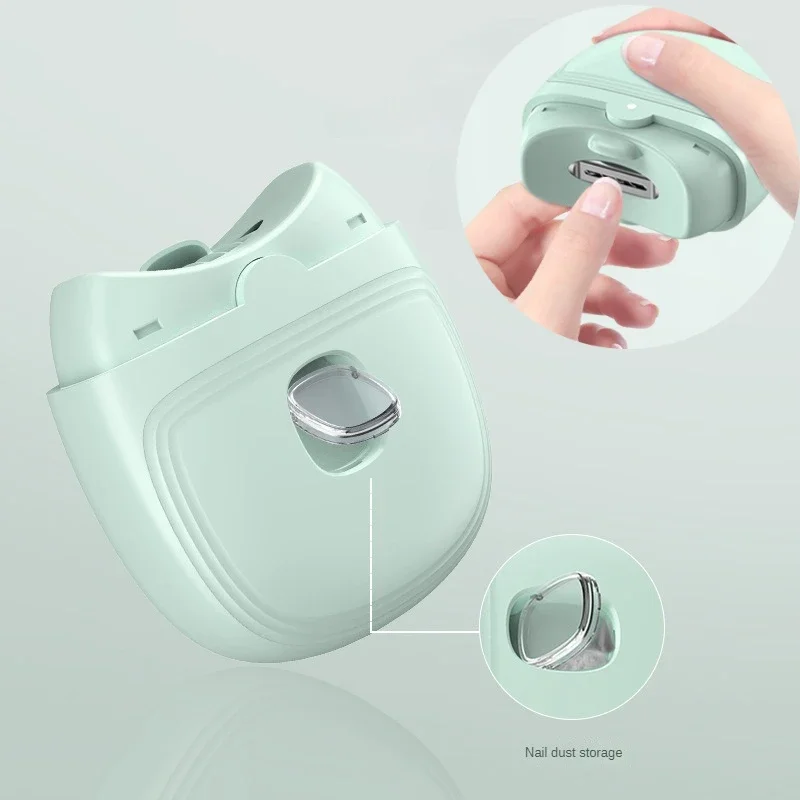 Electric Baby Nail Trimmer USB Rechargeable Nail Clippers Grinder Clipper Cutter Polishing Tools With Light For Baby Adult nail clipper nail care kit nail trimmer nail grinder