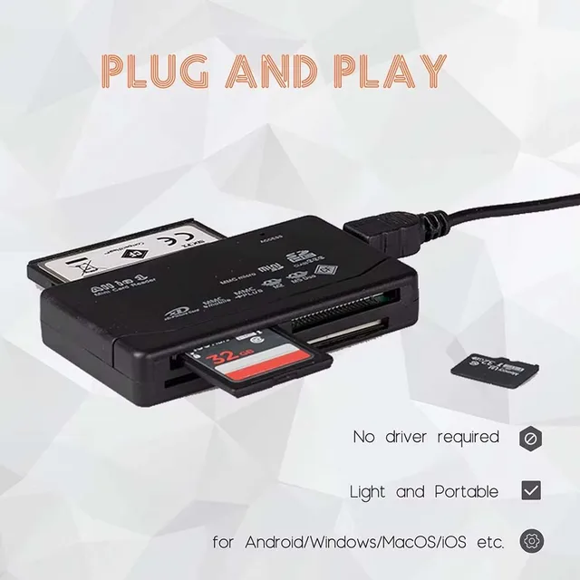 Trade Shop - Lettore Schede Di Memoria Memory Card 6in1 Sd Tf Micro Sd Rs Mmc It H578 Esterno 89594494 - Foto 6