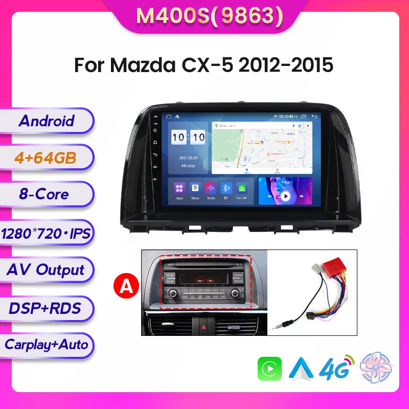 car bluetooth video player 8+128G DSP Android11 Car Radio Multimedia Player For Mazda CX5 CX-5 CX 5 2012 - 2015 GPS Navigation Carplay Auto WIFI BT 4G LTE video player for car Car Multimedia Players