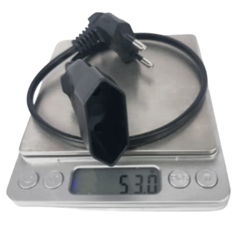 EU Power Adapter Cord 1PCS 90 Degree Angled European Round 2Pin Male to Female Plug Power Cable For UPS PDU 0.3M/0.6M