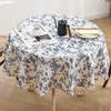 Floral Linen Cotton Tablecloth With Tassel retro nappe de table Table Cover round Dining Table Cover Tea Table Cloth Tafelkleed 1