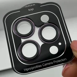 Premium Metal Ring Camera Protector with Tempered Glass Lens Guard - Set of 2 - 3 Pieces - iPhone 12(2 Pcs (Purple)