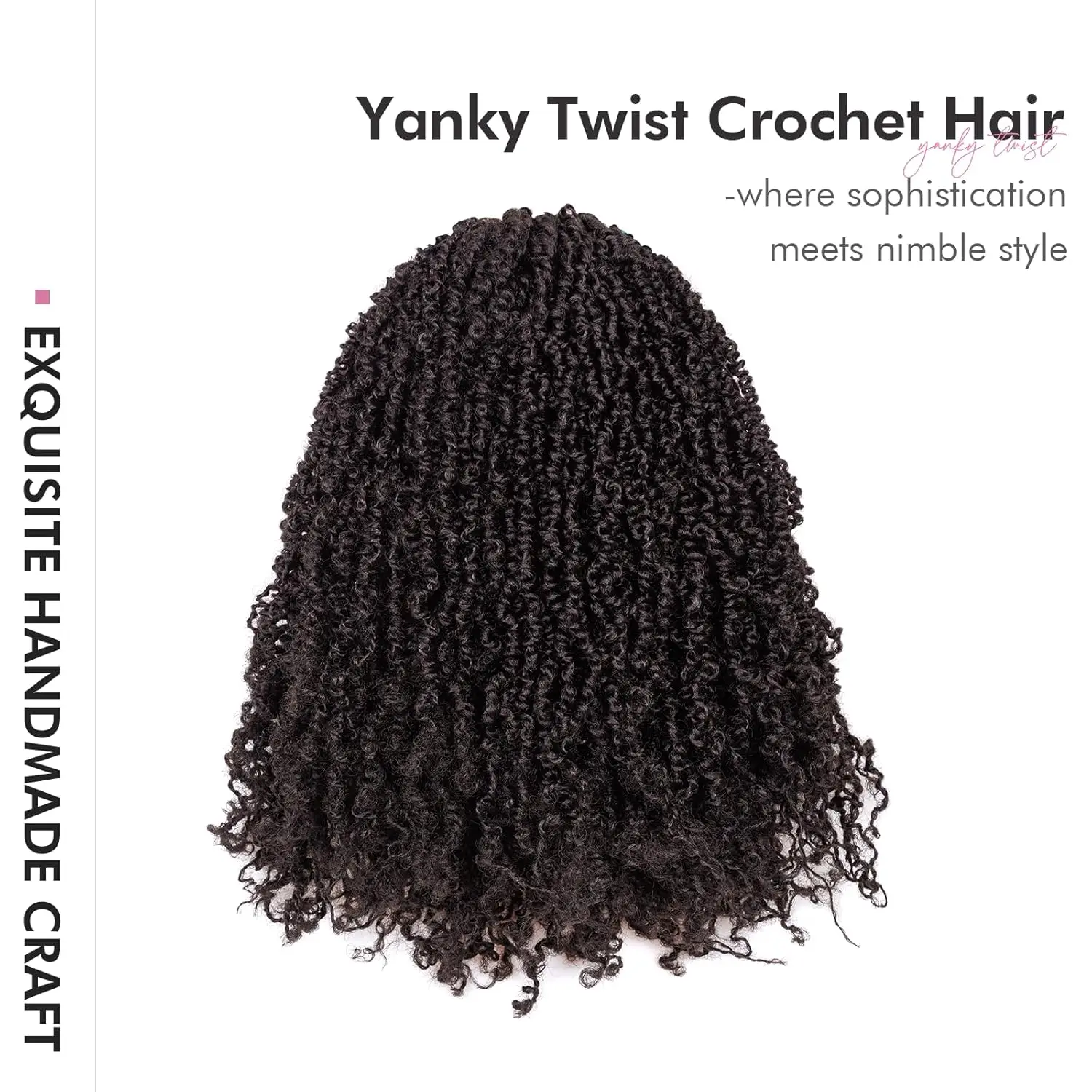 Yanky Twist Crochet Hair Fluffy Spring Mini Twist Passion Twist,Ombre Brown Pre-Looped Crochet Braids Braiding Hair 2