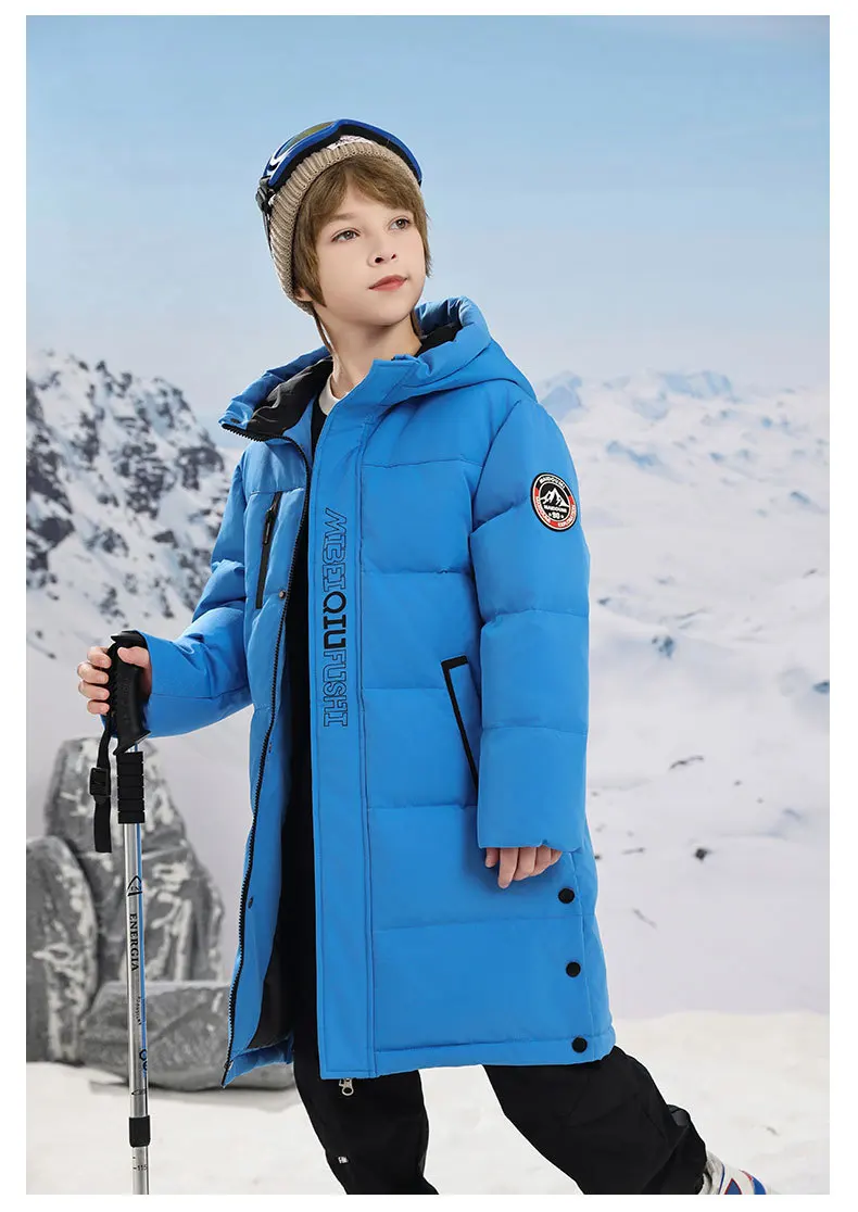 OLEKID 2025–30 Grad Winter Kinder Daunenjacke wasserdicht dick warm Teenager Jacke 3–14 Jahre Kinder Jungen Parka Oberbekleidung Mantel – Detail 7