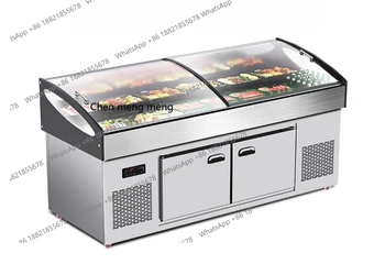 Ice display cabinet Refrigerated frozen deli fruit freezer Seafood barbecue a la carte cabinet