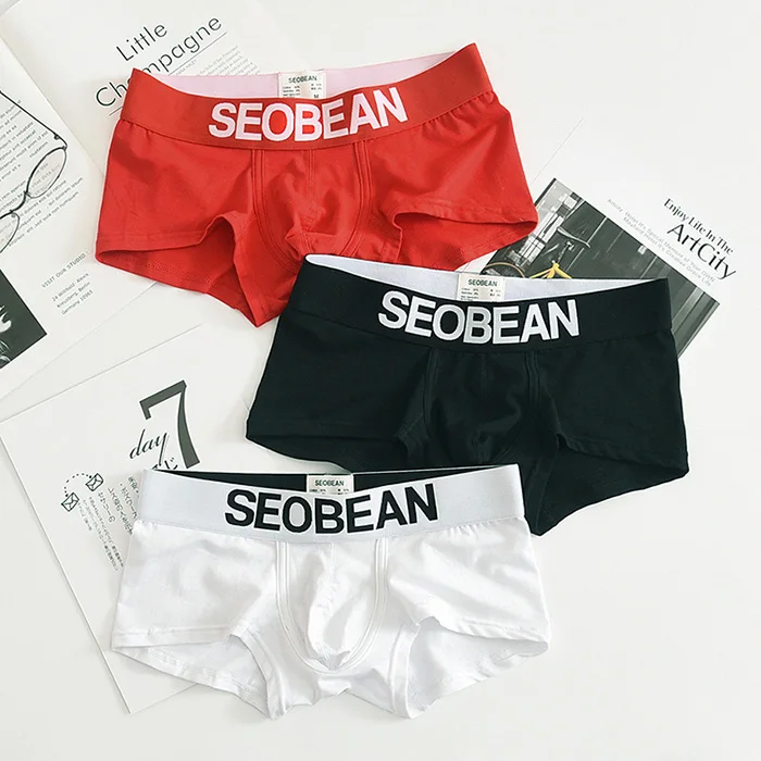 SEOBEAN Mens Shiny Gold or Silver Low Rise Boxer Briefs Underwear