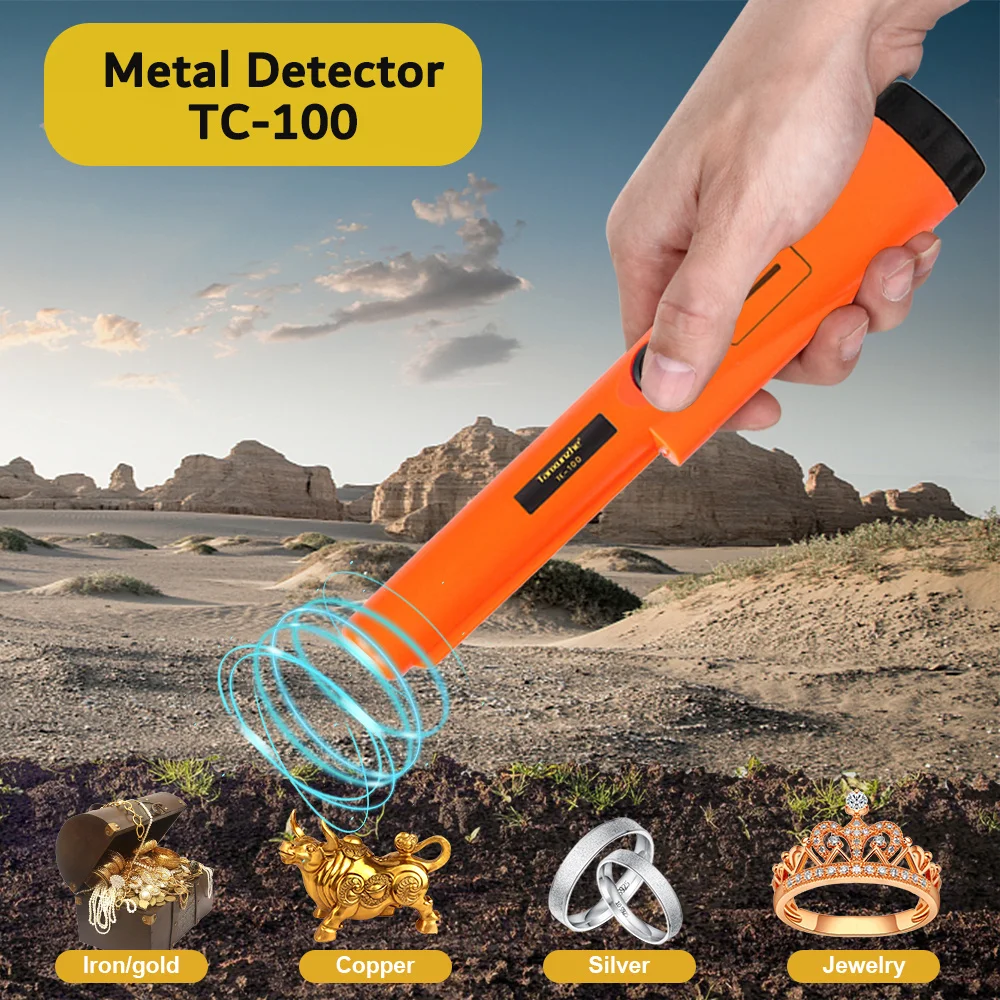 Metal Detector TC-100 Pinpointing Pointer GP-pointer Gold Target Static Alarm IP68 Waterproof With Bracelet