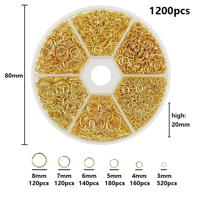 Gold-Plated Brass Jump Rings for Jewelry Making and Crafting