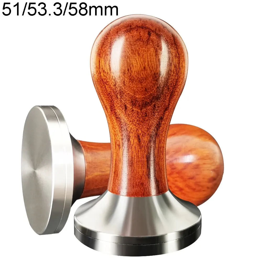 Stainless Steel 51mm 53.3mm 58mm Tamper Coffee Powder Tampers Wood Handle espresso tamper coffee powder press espresso tools coffee tools For 51/54/58mm Portafilter