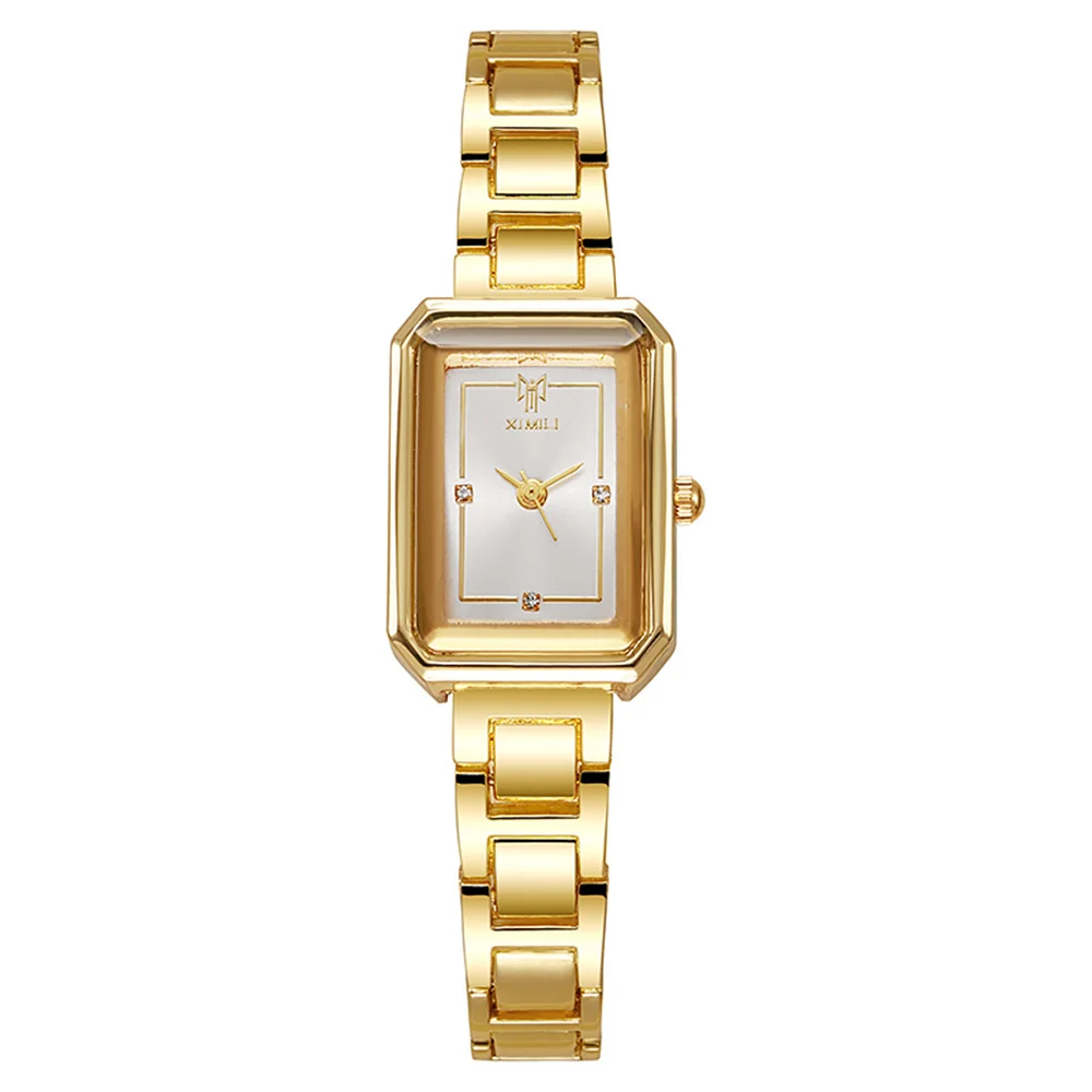 Ladies Simple Watch Fashion Rectangle Gold Quartz Watches Luxury Stainless Steel Waterproof Women's Dress Clock Gift Wristwatch 6