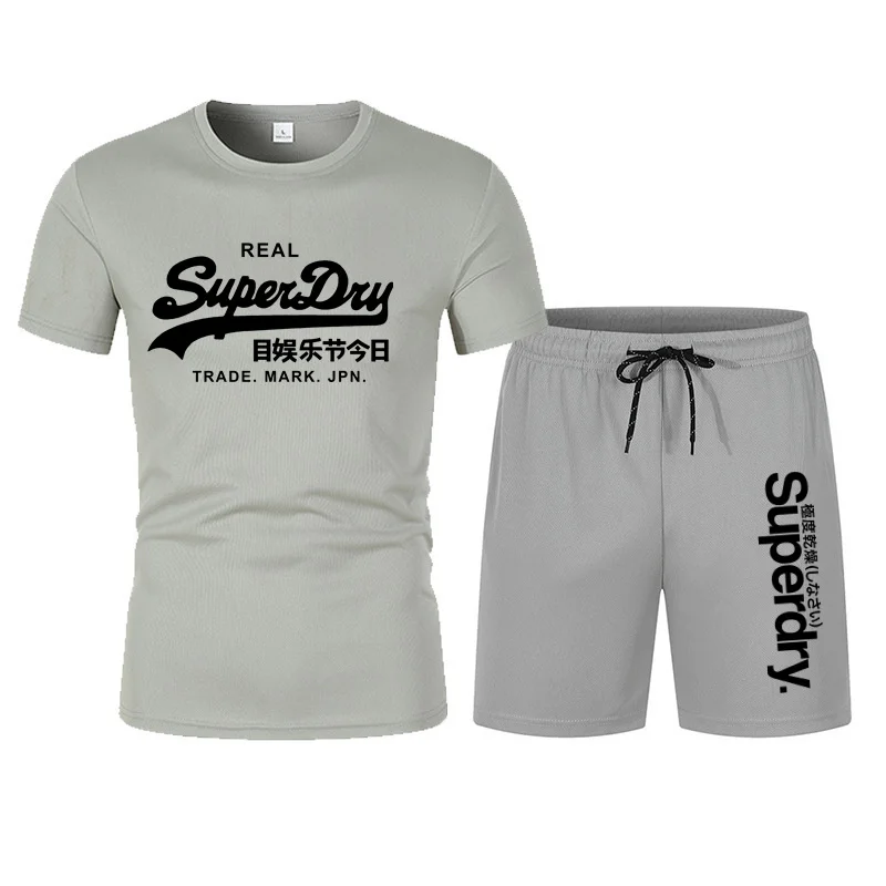 Summer Fashion Printed Men's Shorts Set, Men's Quick Drying And Breathable Outdoor Fitness And Sports Set, Short Sleeved T-Shirt 3