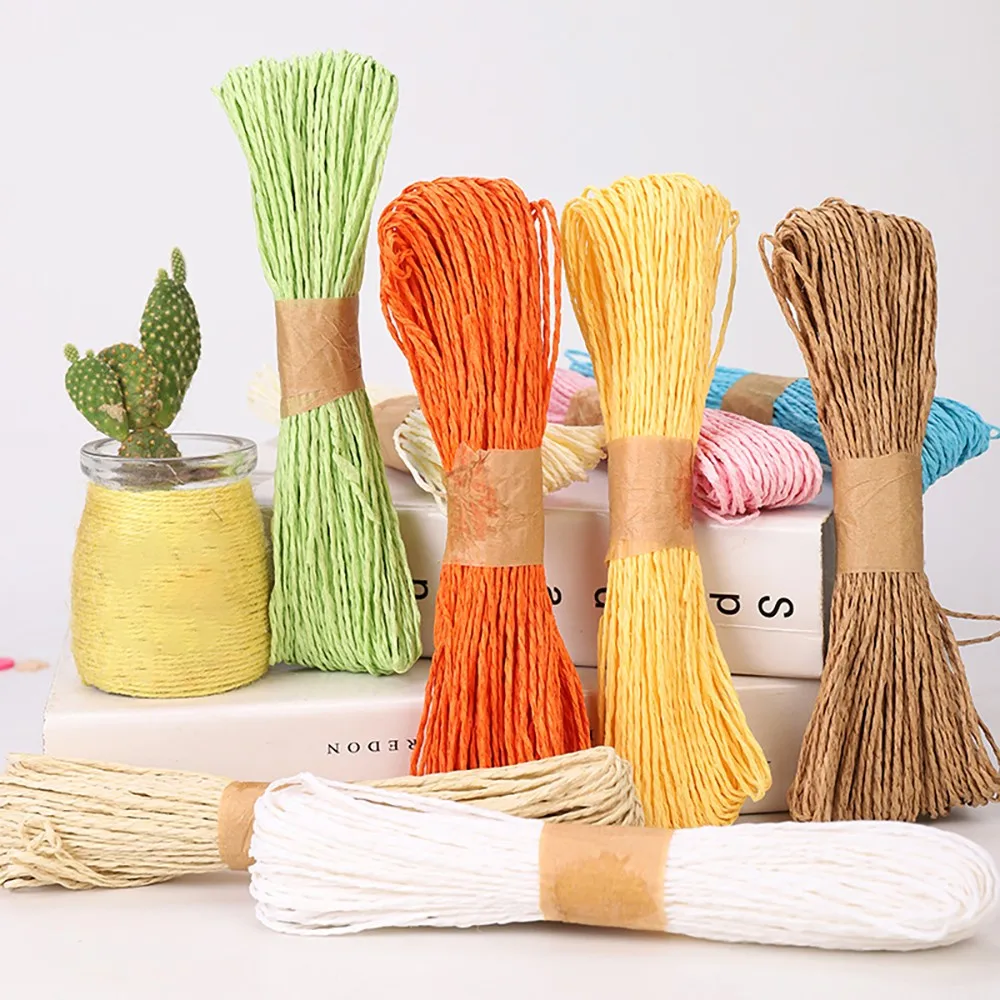 Chainho,Thin Paper Rope,Double-Strand,Diameter 1mm,10 Color Available,30 Yards,DIY Hand-Woven Flower,Packaging Material,SZ20