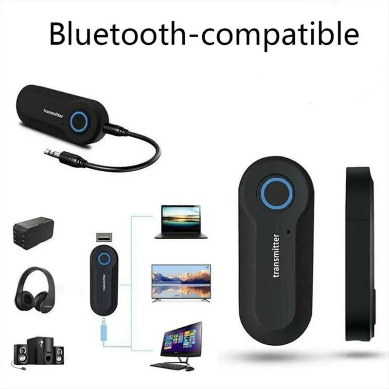 블루투스 송신기 3.5MM 잭 오디오 어댑터 PC 헤드폰 MP3 MP4 TV용 무선 블루투스 스테레오 오디오 송신기 어댑터