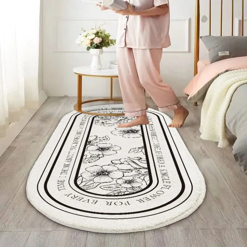 VIKAMA moderní jednoduchý imitace kašmírové ložnice postel kobereček oválné postel přední rohož lehký luxusní iny styl koberec severská žití pokoj kobereček