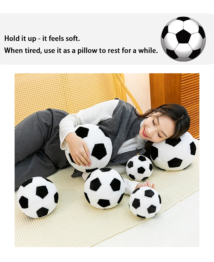 Fußball-Plüschtier, Sport-Fitness-Übungspuppe, Aktivitätsgeschenkspielzeug, realistisches Fußballkissen, Geschenk für Freunde – Detail 7