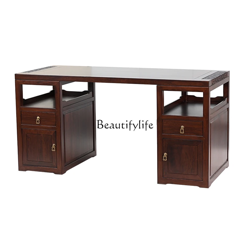 

Chinese Style Solid Wood Writing Desk Home Office Old Elm Painting Table Antique Simple Calligraphy Table Log