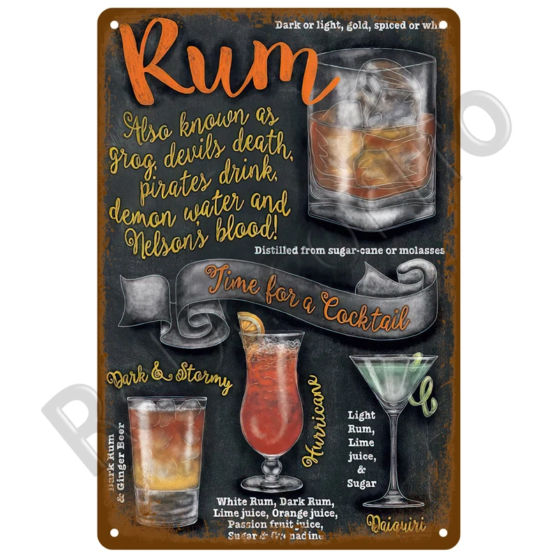 Vintage Home Decor Whiskey Metall Zeichen Plakette Pub Retro Alkohol Zinn Zeichen Bier Wand Kunst Für Bar Pub Club Mann Höhle dekorative Platte – Detail 28