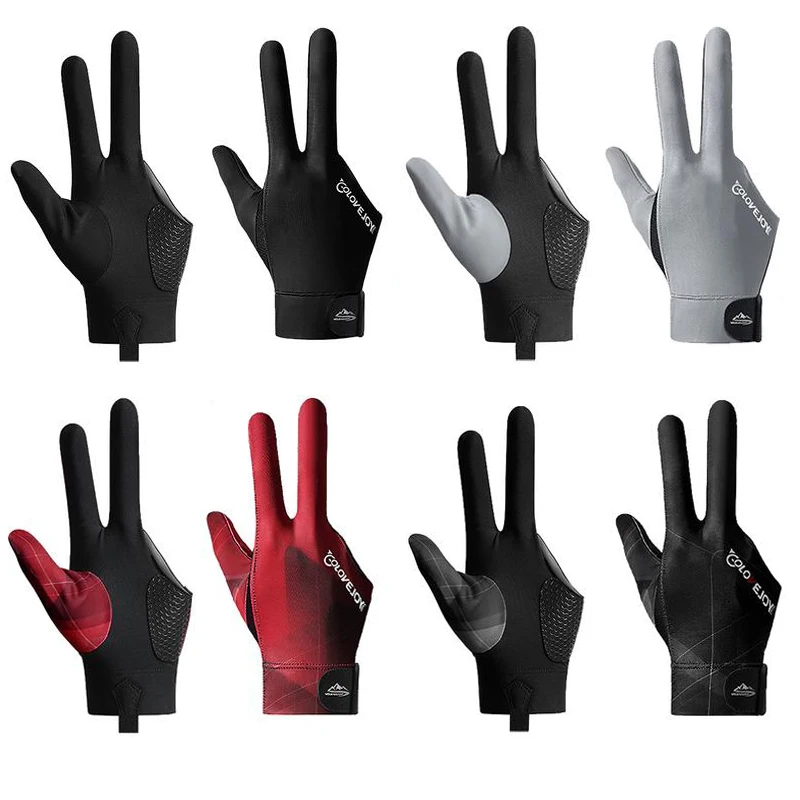 Billiard Gloves Billiards Glove Snooker Non Slip Three Finger Sport Gloves High-Elastic Breathable Portable Gloves Billiard Training Accessories