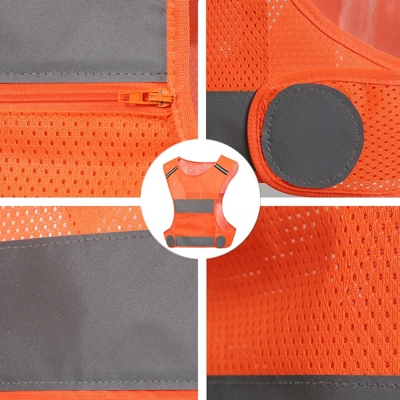 Reflective Safety Vest Adjustable Strap Breathable Lightweight 360&deg; High Visibility Jogging Cycling Walking Night Running