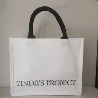100 sacs fourre-tout en toile personnalisables, sacs de courses réutilisables en coton avec revêtement imperméable pour événements, agences de voyage, avec logo 4