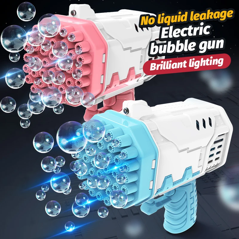 Bring 2 bottles of 50ml bubble water 2pcs 40 hole bubble guns toy handheld bubble wedding outdoor toy boys and girls toy gift 3