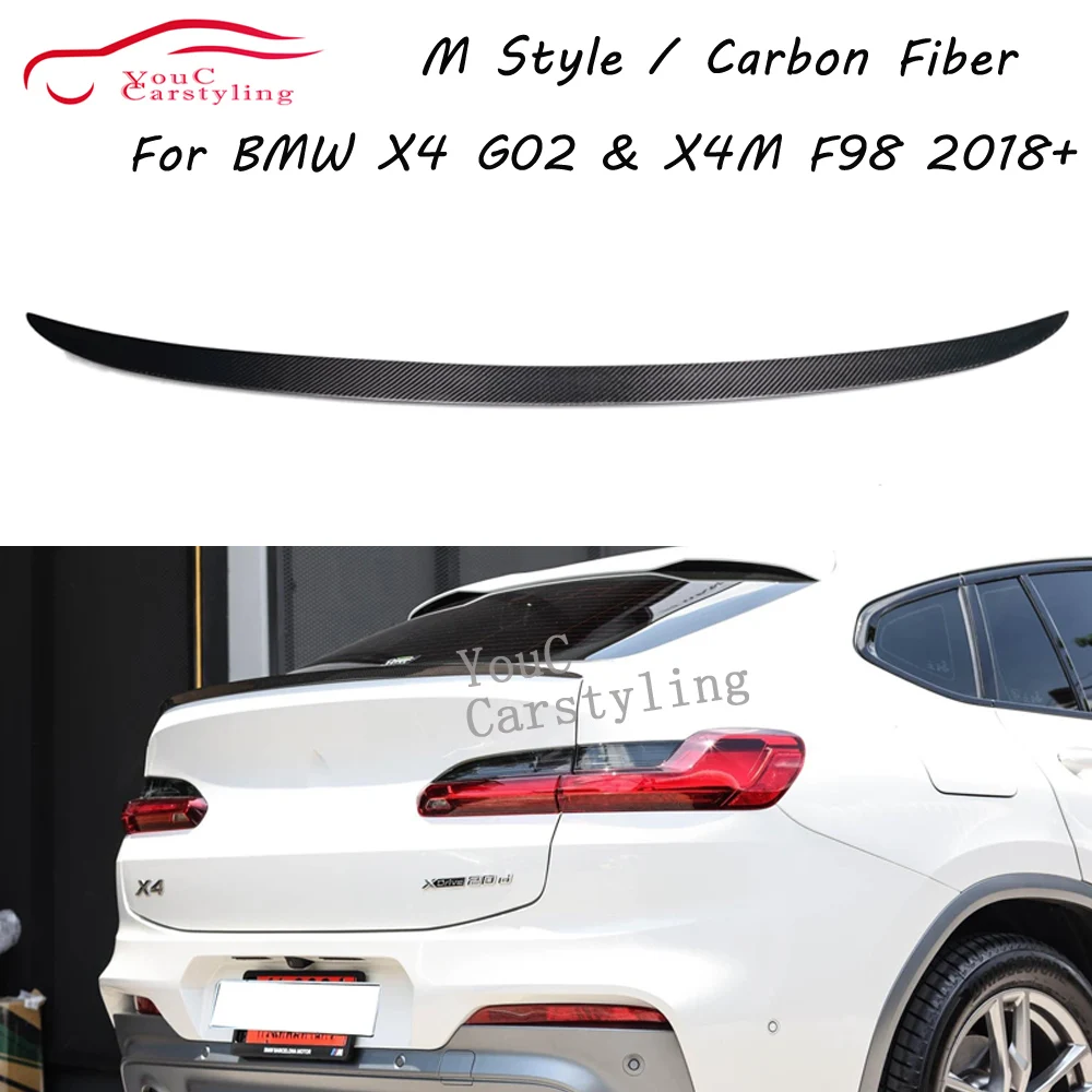 

G02 M Style Carbon Fiber Rear Trunk Spoiler Wings For BMW X4 G02 X4M F98 20i 30i 25d 30d M40i M40d 2018-2023