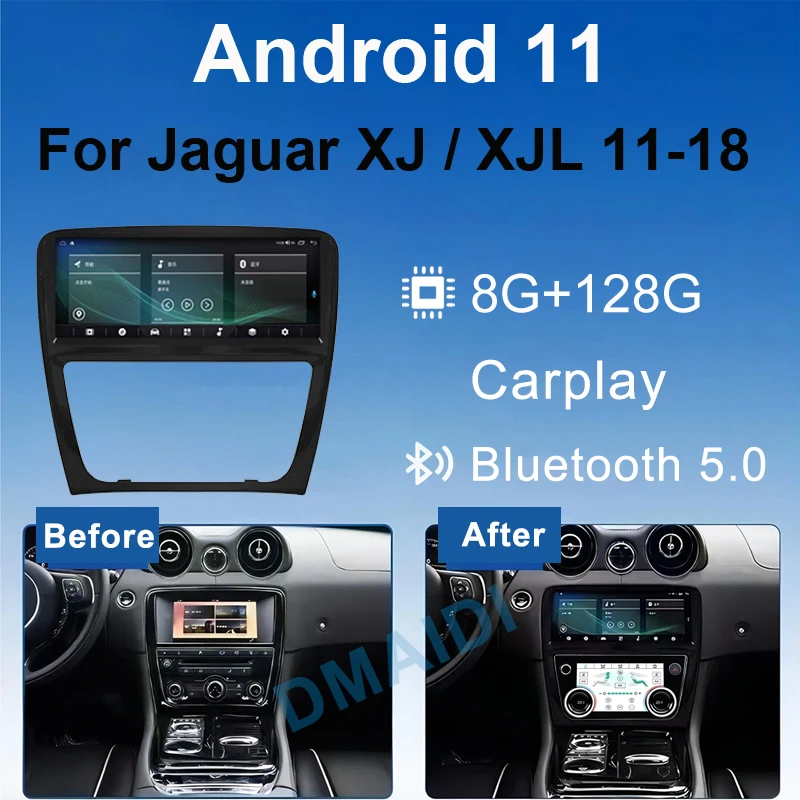 

128GB Dual System Car Radio For Jaguar XJL XJ XJR 351 2010-2019 Multimedia Player AC Panel Wireless Carplay Android Auto GPS 4G