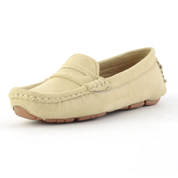 Kids Shoes Leather Fur Shoes For Girls 4 Colors Large Size New Fashion Children Peas Casual Boys Walking High Quality