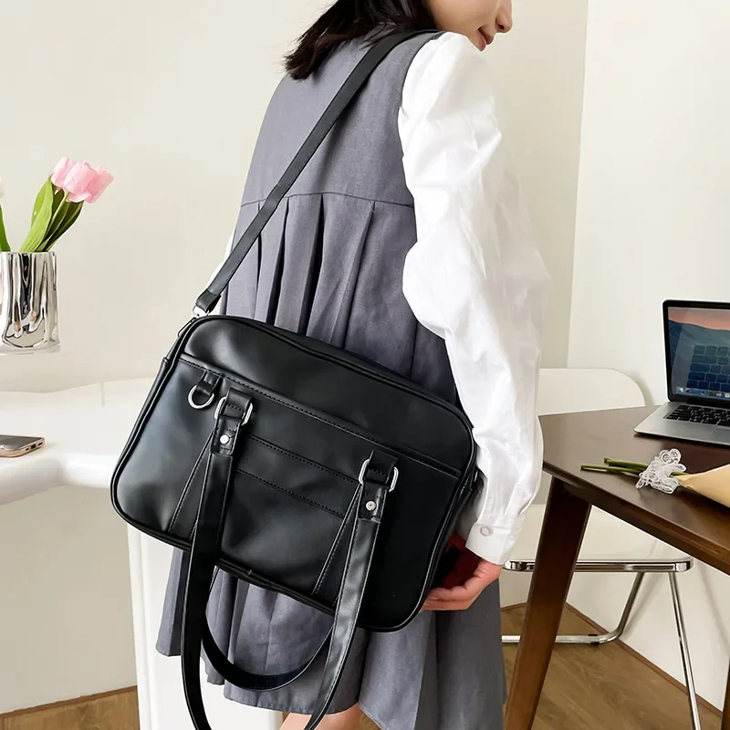 Shoulder Bags New Fashion Preppy Style PU Leather Crossbody Handbag Student Commute Solid Color Commute Work Leisure Shopping