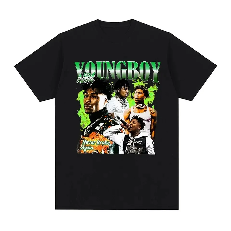 

YoungBoy Never Broke Again T Shirt High Quality Aesthetics Short T-shirt Men Hip Hop Vintage Streetwear Unisex