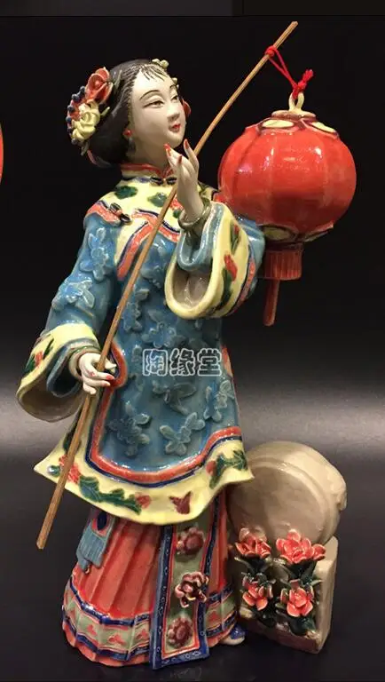 Shiwan 28CM doll household ornaments classic ladies pieces creative master works girl Beauty figure Sculpture statue