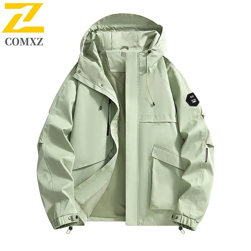 COMXZ Men Motorcycle Jacket Outdoor Adventure Windproof Jackets Casual Street Style Lightweight Autumn New Men Windbreaker