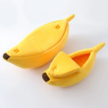 Funny Banana Cat Bed House Cute Cozy Cat Mat Beds Warm Durable Portable Pet Basket Kennel Dog Cushion Cat Supplies Multicolor 3