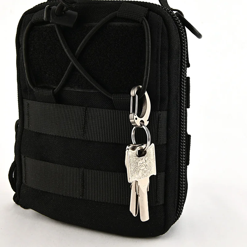 20.5MM Titanium Alloy Goldfish Keychain Buckle Mini Bottle Opener Portable Pendant EDC Tool Backpack Connection Buckle