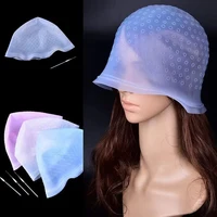 Capuchon de coloration de cheveux en Silicone, pour la coiffure, avec aiguille, outil professionnel de teinture pour Salon de coiffure 1