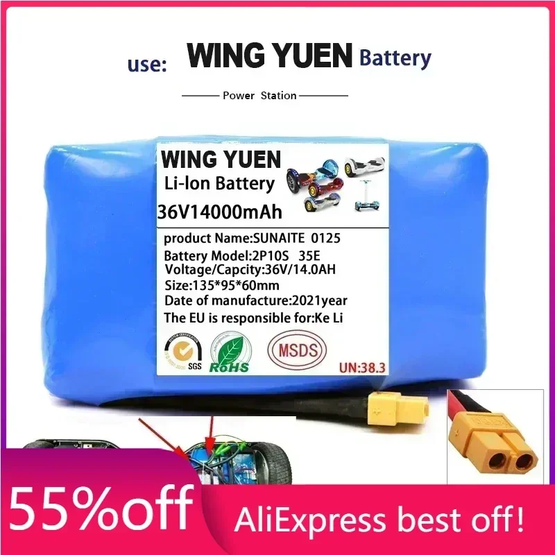 

100% New 36V 18650 Li-ion battery 10s2p 36v battery 8000mAh battery pack 42V 8000mah scooter twist car battery+Free Delivery