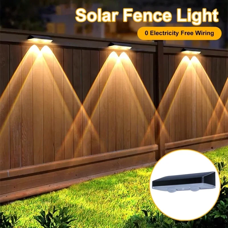 Description Picture 2 of item3Color Outdoor Solar Garden Light Outdoor Waterproof High Brightness Spotlight Wall Lamp for Home Villa Fence Porches Decorative