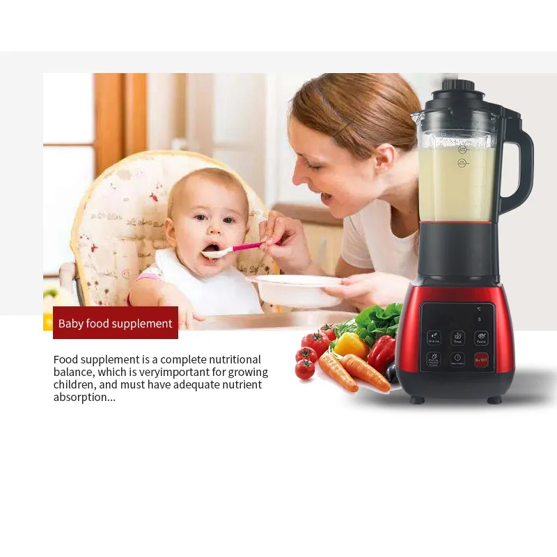 

LED Touch Screen Household Broken Machine Juicer Cooking Baby Food Supplement Machine