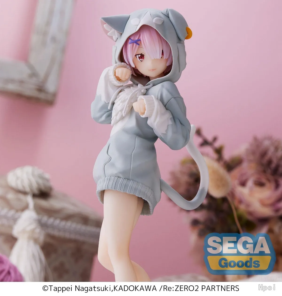 

18CM Anime Figure Ram Rem Emilia Re: Zero Starting Life in Another World Cute Cat Ear Parker Static Model PVC Toy Gift