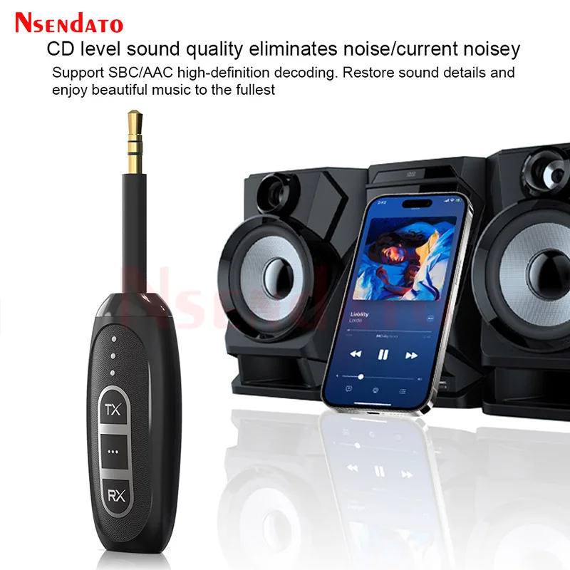 LE Audio Auracast Adapter Bluetooth-Compatible 5.4 Wireless Music Transmitter and Receiver Adapter For Broadcast TV Car Speaker