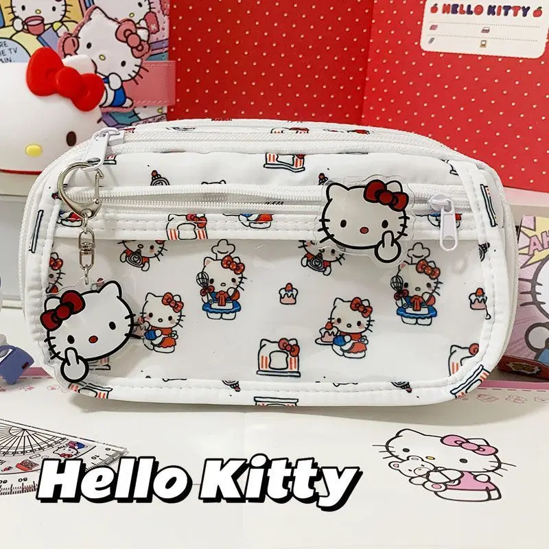 مرحبا كيتي Kawaii حقيبة أقلام رصاص سعة كبيرة متعدد...