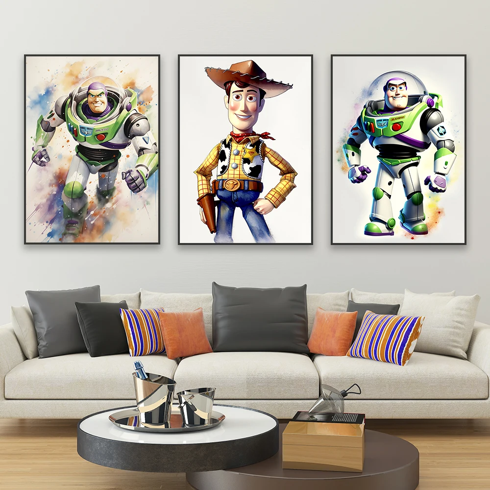Disney Buzz Lightyear Watercolor Poster Buzz Lightyear Wall