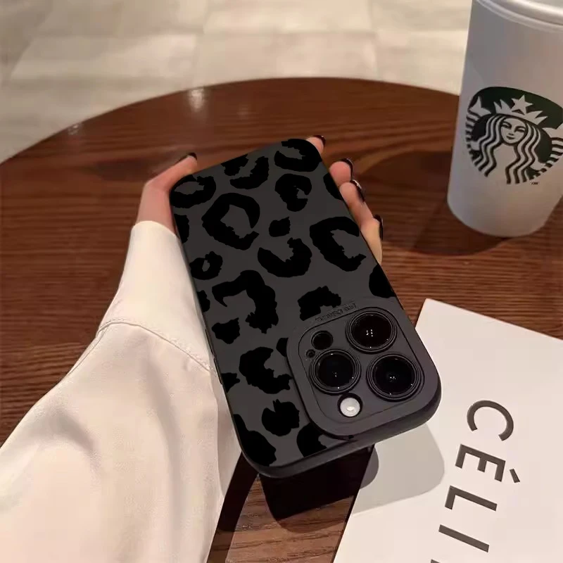 Custodia protettiva per fotocamera con design leopardato per iPhone 16 Custodie per iPhone 17 Air 15 14 13 12 11 Pro Max 16E XS XR X 7 8 Plus Cover - Image 3