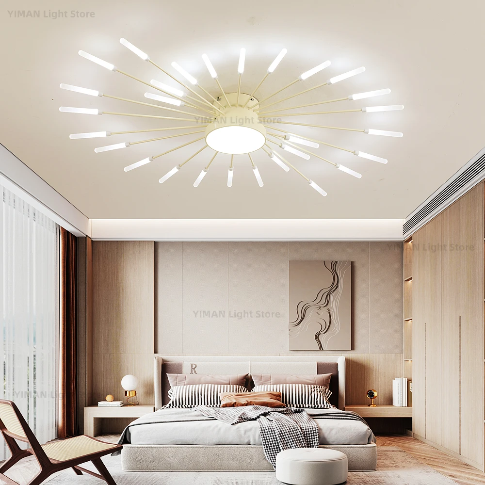 Fireworks Led Chandelier For Living Room Bedroom Home Chandelier Dimmable Led Ceiling With Remote Control