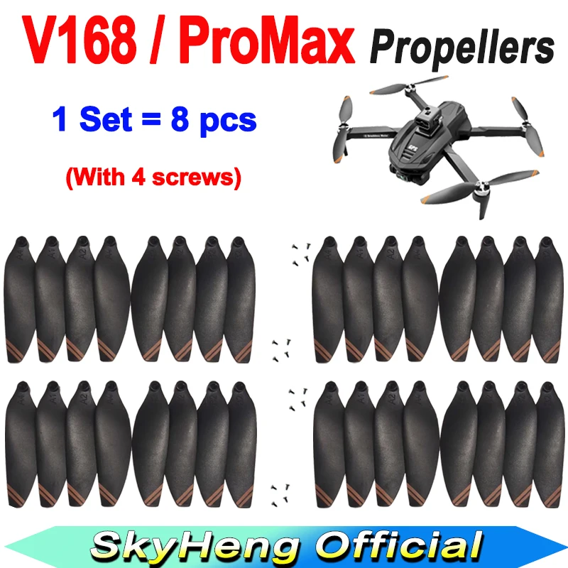 8Pcs V168 Pro MAX GPS 8K Professional Drone Propeller Original V168 Drone Blades Maple Leaf Spare Propeller Accessories drone propeller,drone propellers,drone propeller blades,propeller replacement parts
